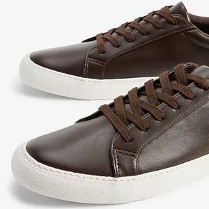 Express Dark Brown Faux Leather Sneakers Men's Size: 10 New without Box Perfect
